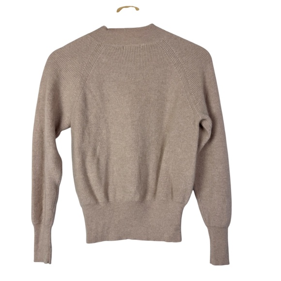 H&M Beige Mock Neck Banded Hem Pullover Sweater S - Picture 2 of 4